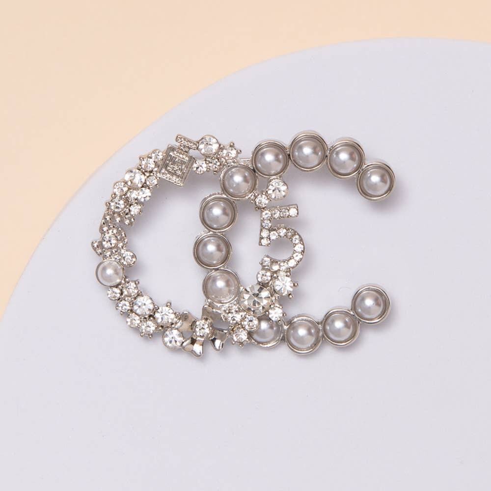 Fashion Rhinestones Silver Brooch #5